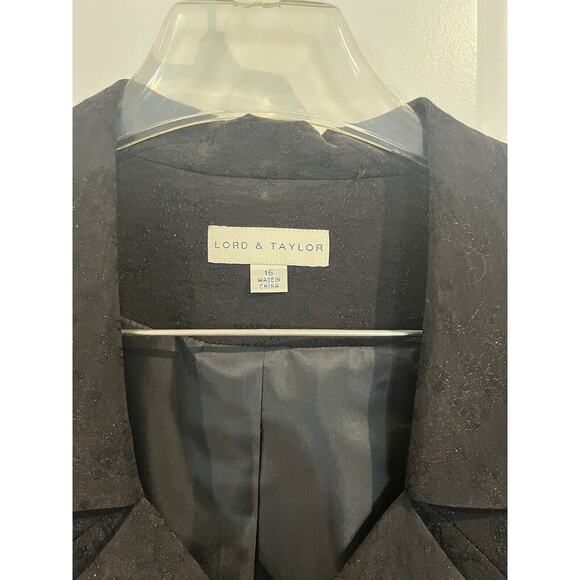 Lord&taylor Women’s Special Occasion Skirt Suit Black Size 16 Floral Stitching - Picture 4 of 16